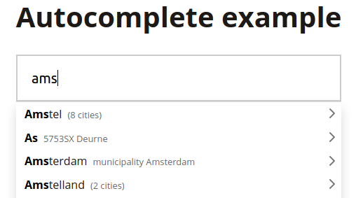 Autocomplete example